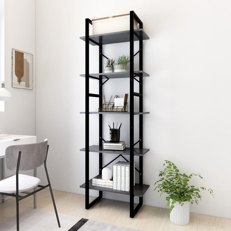 Bibliothèque Canne en bois d'ingénierie, Chêne, (5 tablettes) H 68,9 po x l 23,6 po x P 11,8 po