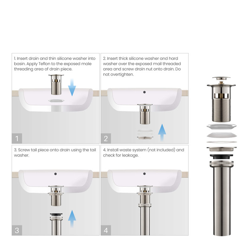Circular Single-handle Bathroom Faucet, Brushed Nickel, Drain Assembly Included
