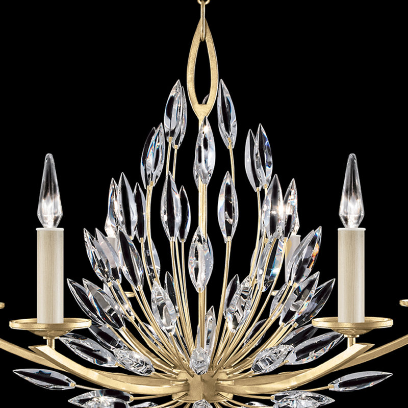 Lily Buds 6 - Light Chandelier, Gold, 35" H x 48" W x 25" D