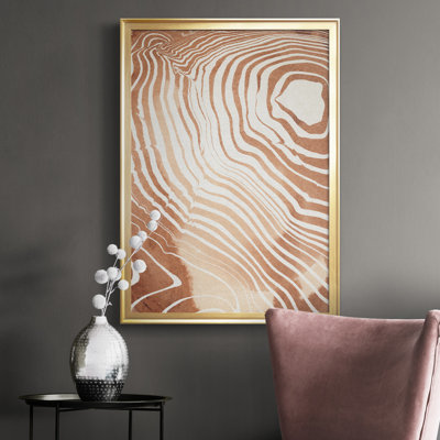 Toile de qualité supérieure avec grain de bois Suminagashi II, prête à être accrochée