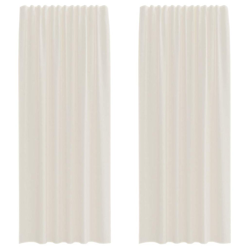 Semi Sheer Curtain Pair, 140cm Width x 225cm Drop, Cream