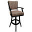 Tabouret en bois Callisnagh - vinyle beige - brun-472149018-472149009