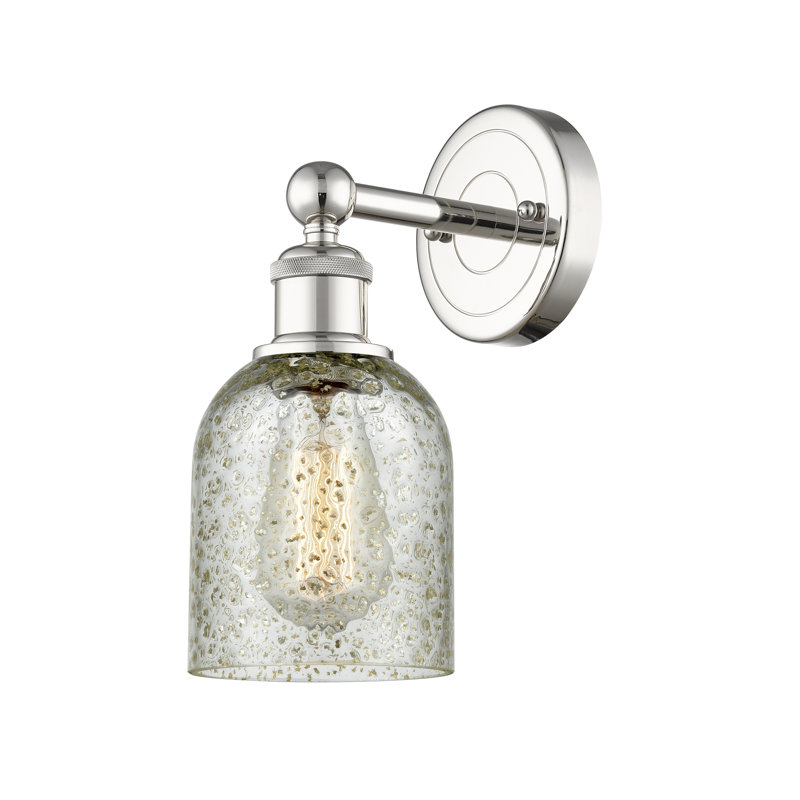 Carmi Armed Sconce, Mica, Polished Nickel