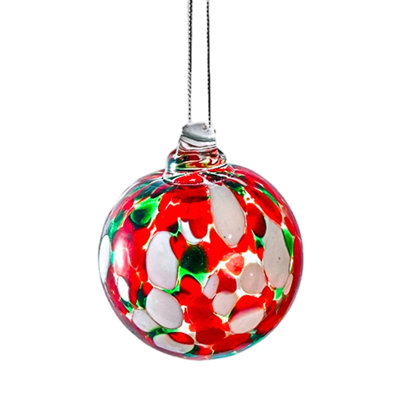Glass Christmas Ball Ornaments Hand Blown Glass Ornaments Balls Hanging Decor Balls For Xmas Tree Home Window Outdoor Garden Patio Decoration
