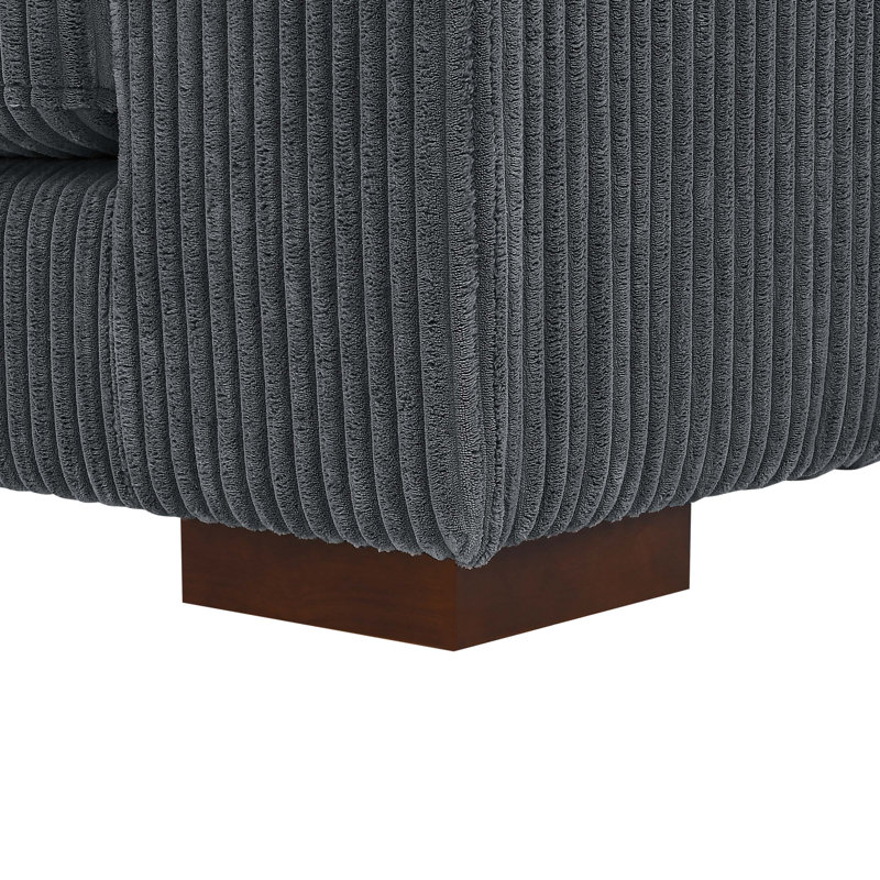 Kijuana Square Arm Sofa with Reversible Cushions, Light Taupe, 33" H x 89" W x 43.5" D, 2