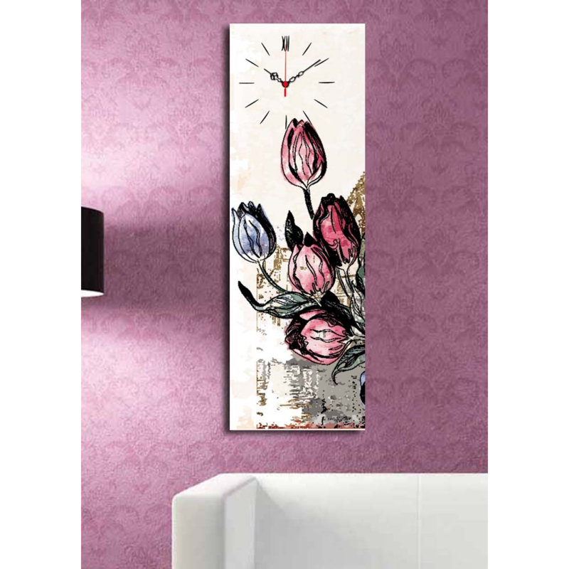 Horloge murale élégante en toile 11,8 po x 35,4 po | Toile 100% suède avec cadre 100% bois (épaisseur: 1,2 po) | Décoration élégante pour le salon, la chambre à coucher et le bureau, design intemporel