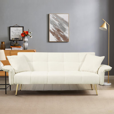 Canapé-lit futon de 70,1 po, canapé-lit double convertible avec accoudoirs rabattables pour les salons et les petits espaces
