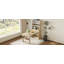 Buffet compact de 33,5 x 15,7 x 69 pouces avec huche et table de salle à manger pliable, armoire multifonctionnelle avec tablette de rangement et crochets latéraux pour petits espaces, studio, appartement