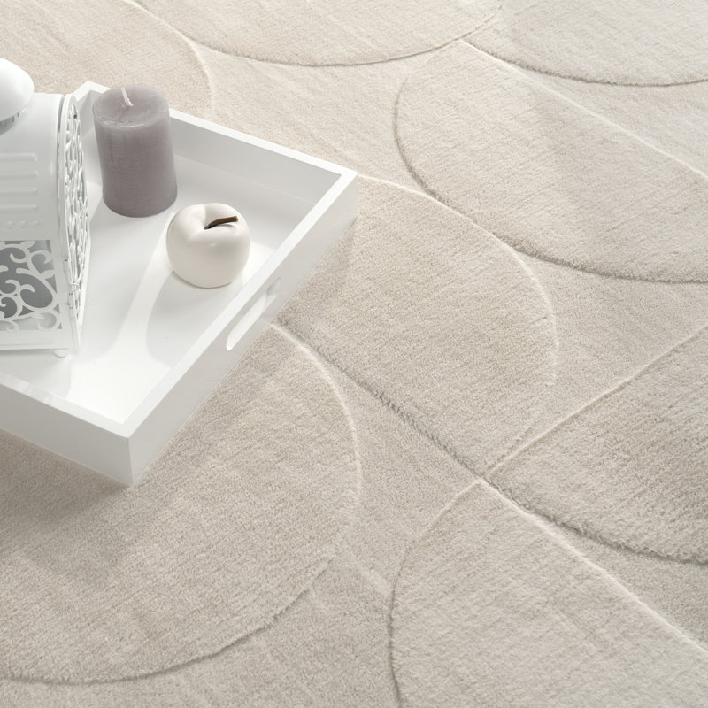 Lelystad Rectangle Geometric Dhurrie, Light beige, Rectangle 160cm x 220cm