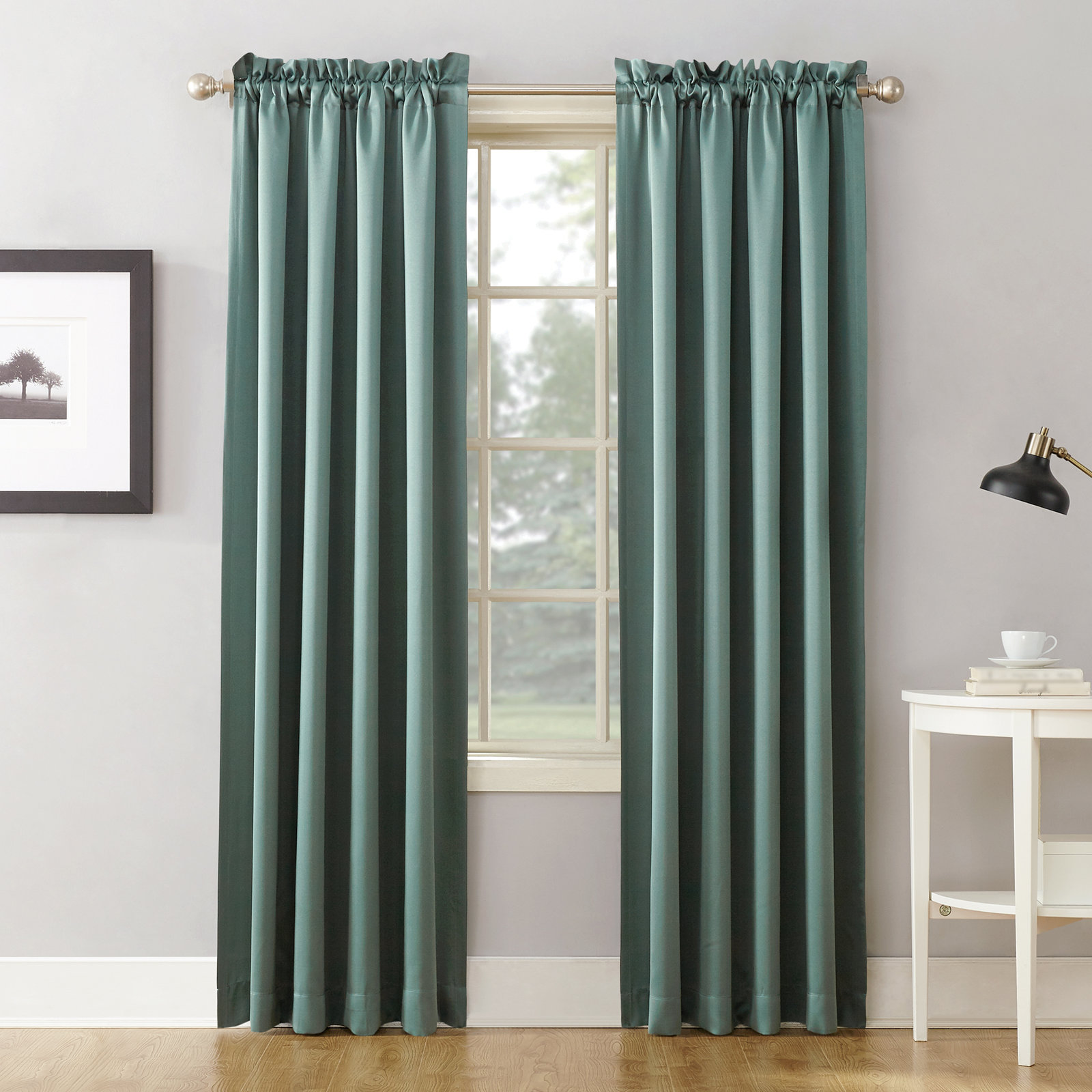 Wayfair Basics® Thermal Room Darkening Rod Pocket Curtain Panel, 54" W x 95" L, Mineral