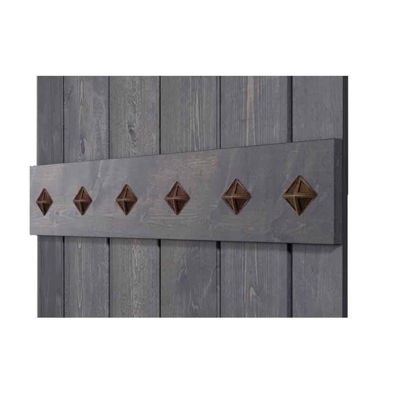 Porte de grange à panneaux et en bois avec quincaillerie d'installation, 72 po x 84 po, Gris carbone