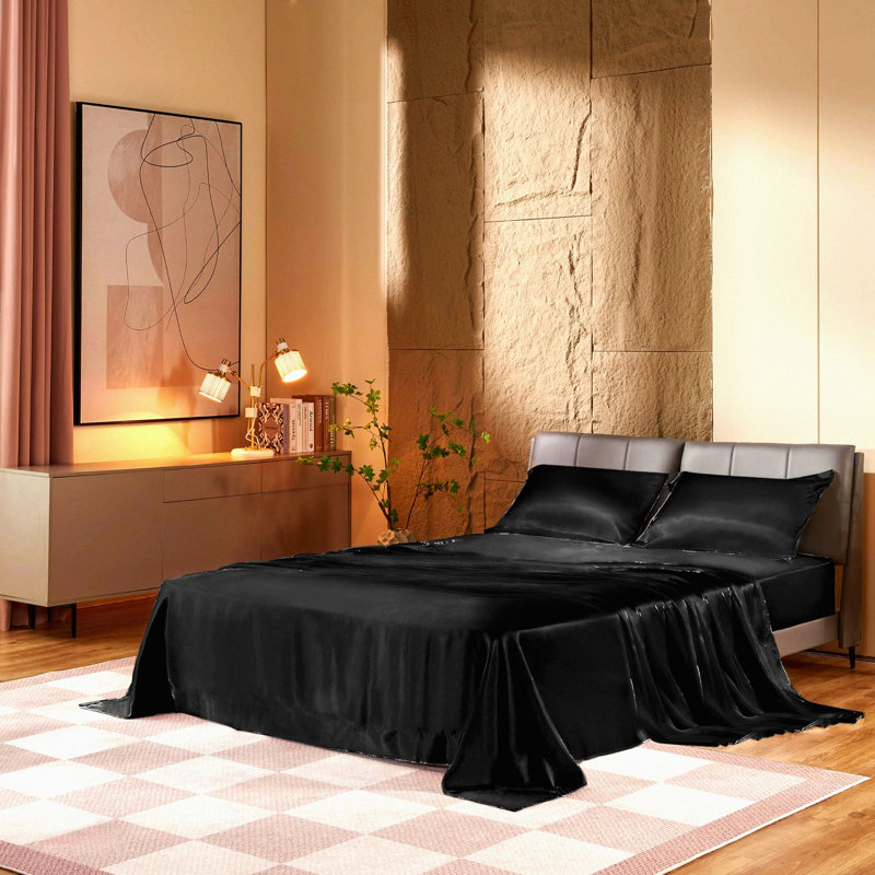 Bliss Cooling Sheet Set - Queen Size, Breathable & Silk-Like Soft Hotel Bedding with 16" Deep Pocket, Includes Pillowcases