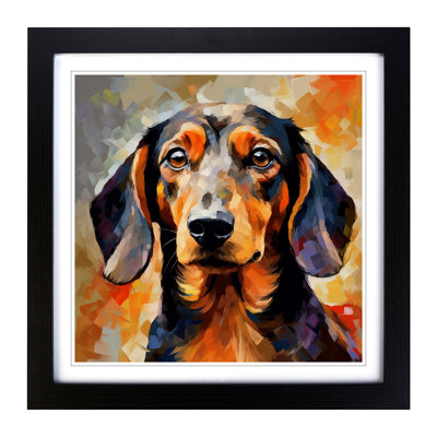 Dachsund Abstract Expressionism No.1 - Framed Print