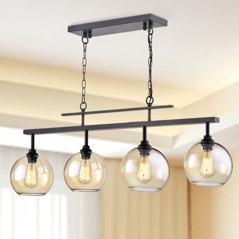 Jailyn 4 - Light Dimmable Kitchen Island Chandelier, Amber Hue