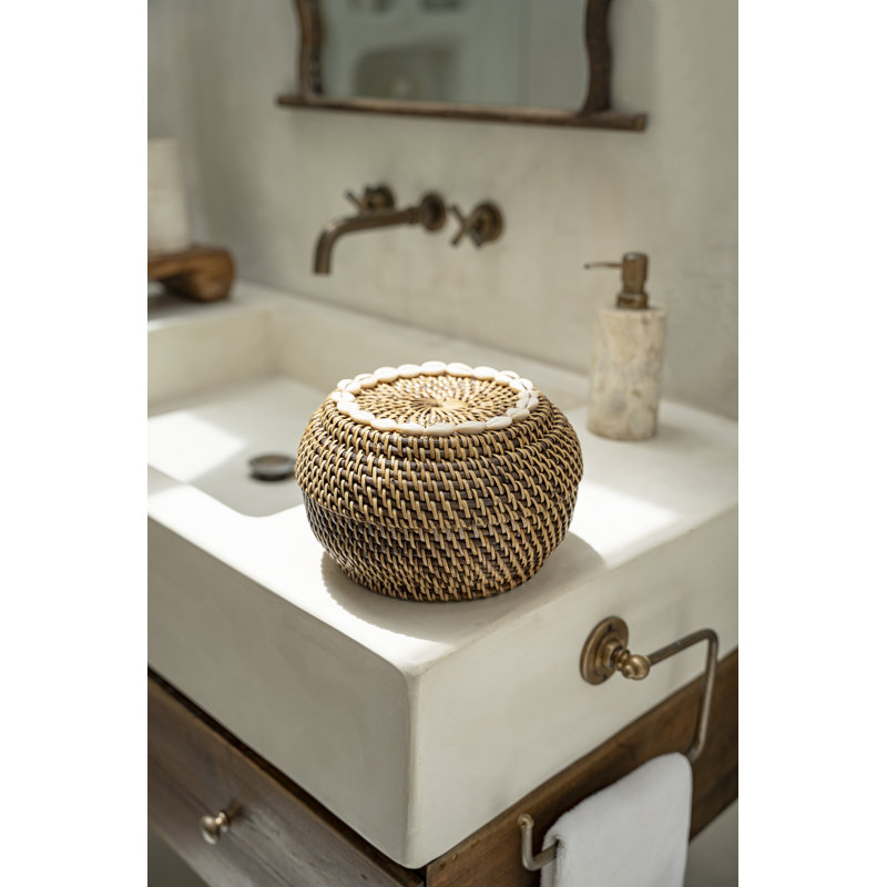 17 Stories Rattan Bin, 15cm H x 23cm W x 23cm D