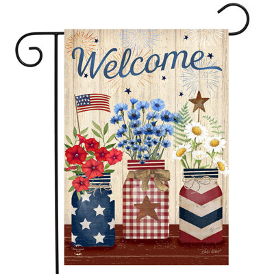 Drapeau de jardin Welcome American Mason Jars