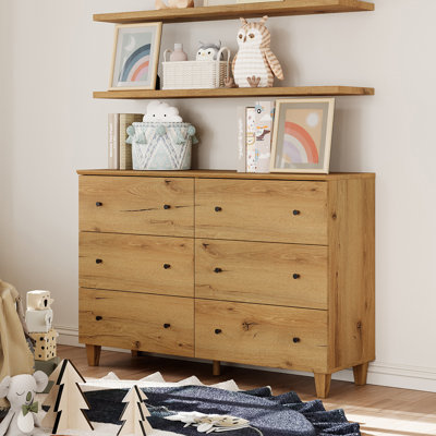 Kids Dresser With 6 Drawers For Children's Room Bedroom