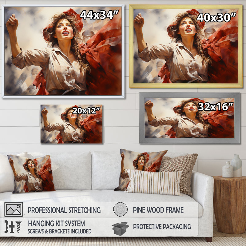 «Kenet The Suffragette Mouvement Breaking Barriers» sur toile imprimée, Cadre photo argenté, H 30 po x l 40 po x P 1,5 po