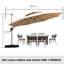 Leeven 3.65m Cantilever Parasol With Base-2112278030