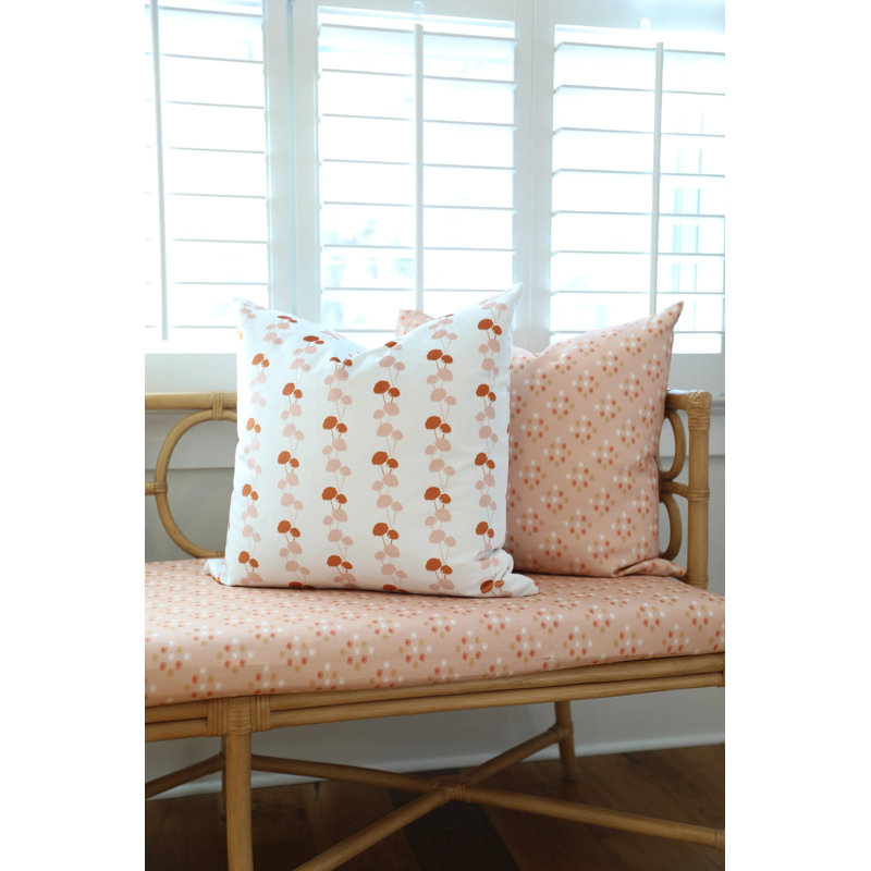 Dahlia Vine Luxury Throw Pillow, Square 24", Coral