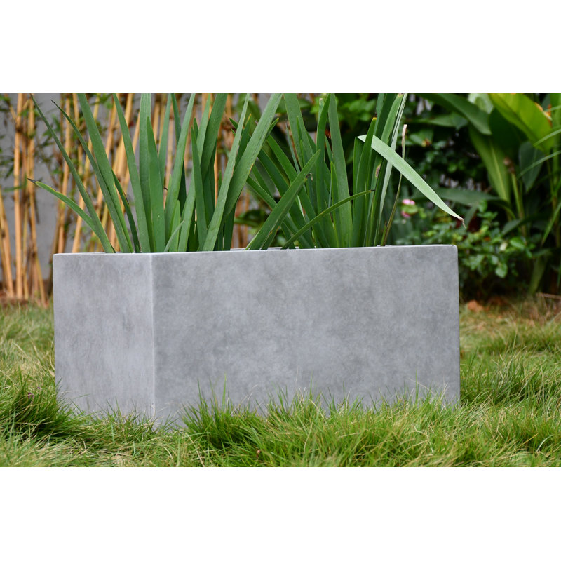 Gethsemane Planter, Weathered Concrete, 12" H x 12" W x 23" D