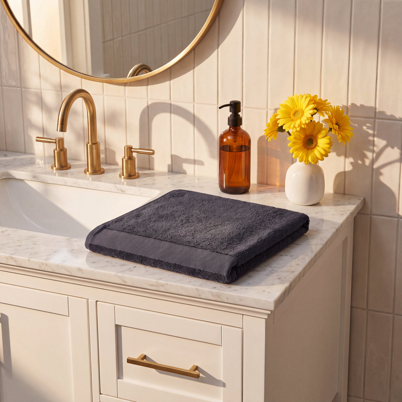 Riva Organic Cotton Bath Towel, Magnet Charcoal, Hand Towel - 1 Pack