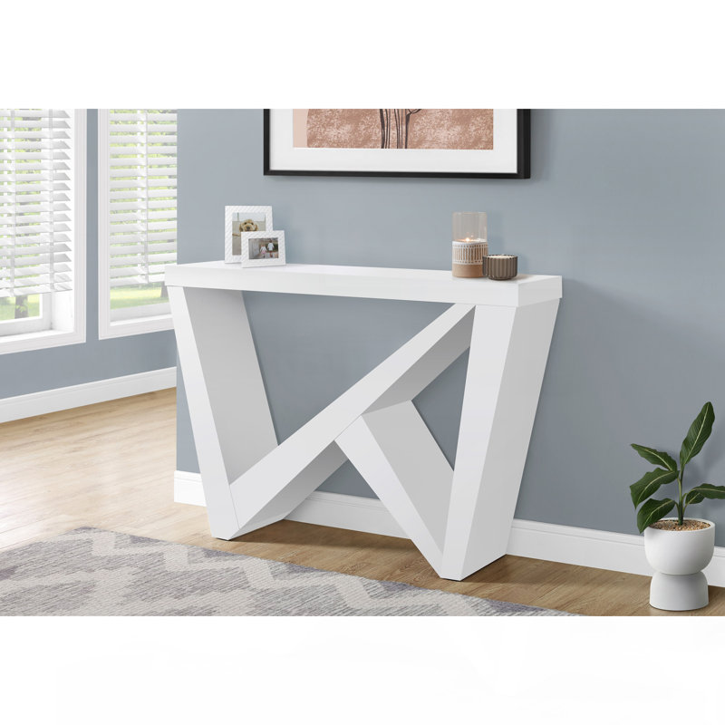 Table d'appoint, console, vestibule, étroit, canapé, salon, chambre à coucher, stratifié blanc, contemporain, moderne, Blanc