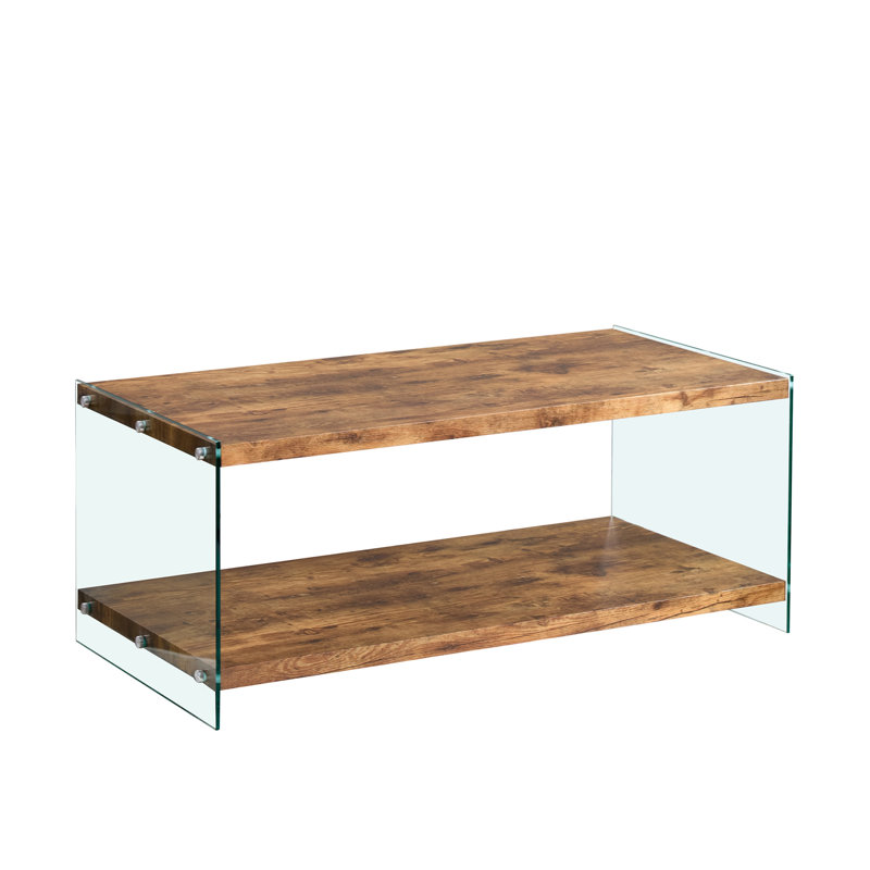 Walnut Tempered Glass Coffee Table