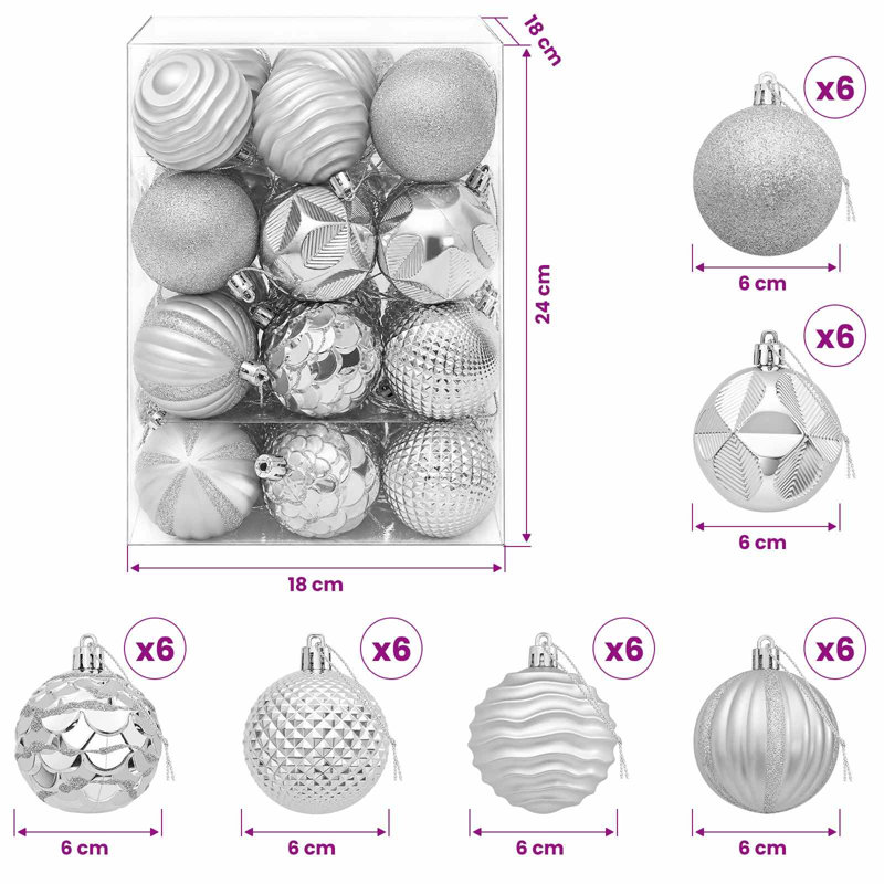 6cm Polystyrene Bauble, Silver