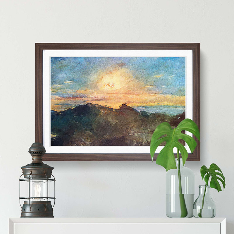 Morning Light by Fujishima Takeji - Picture Frame Painting Print, 48cm H x 65cm W x 2cm D, Walnut Framed