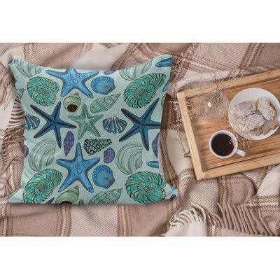 Ambesonne Starfish Fluffy Throw Pillow Cushion Cover, Aquarium Inspired Composition Tropical Seashells And Scallops Cockles And Clams, Decorative Squa -  wellminfab_35892_24x24