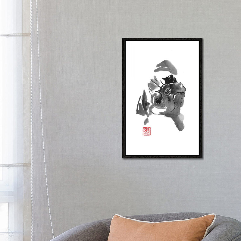 Cute Carlin by Péchane - Print on Canvas, 66.04 cm H x 45.72 cm W, Black Framed