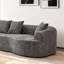 Canapé modulaire incurvé gris de 106 po, canapé-lit en chenille haute densité pour salon, chambre à coucher et appartement-1963052054-1963052048