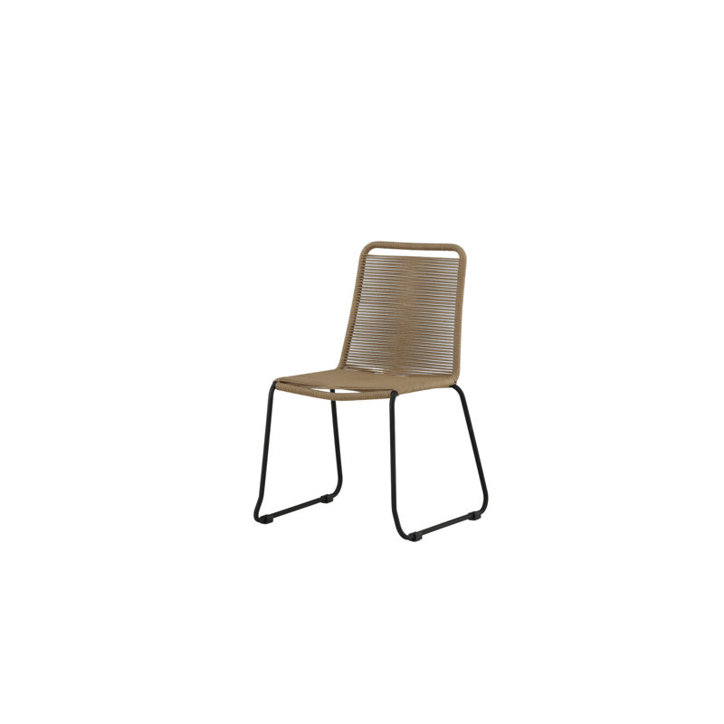 Lindos Stacking Chair - Black Steel / Latte Rope