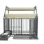 Et cage en fer avec rangement - beige et noir, 49,79 po Hauteur, 23,62 po de largeur, 36,25 po de profondeur, avec espace et pratique, H, l, P-1661025673-1661025670
