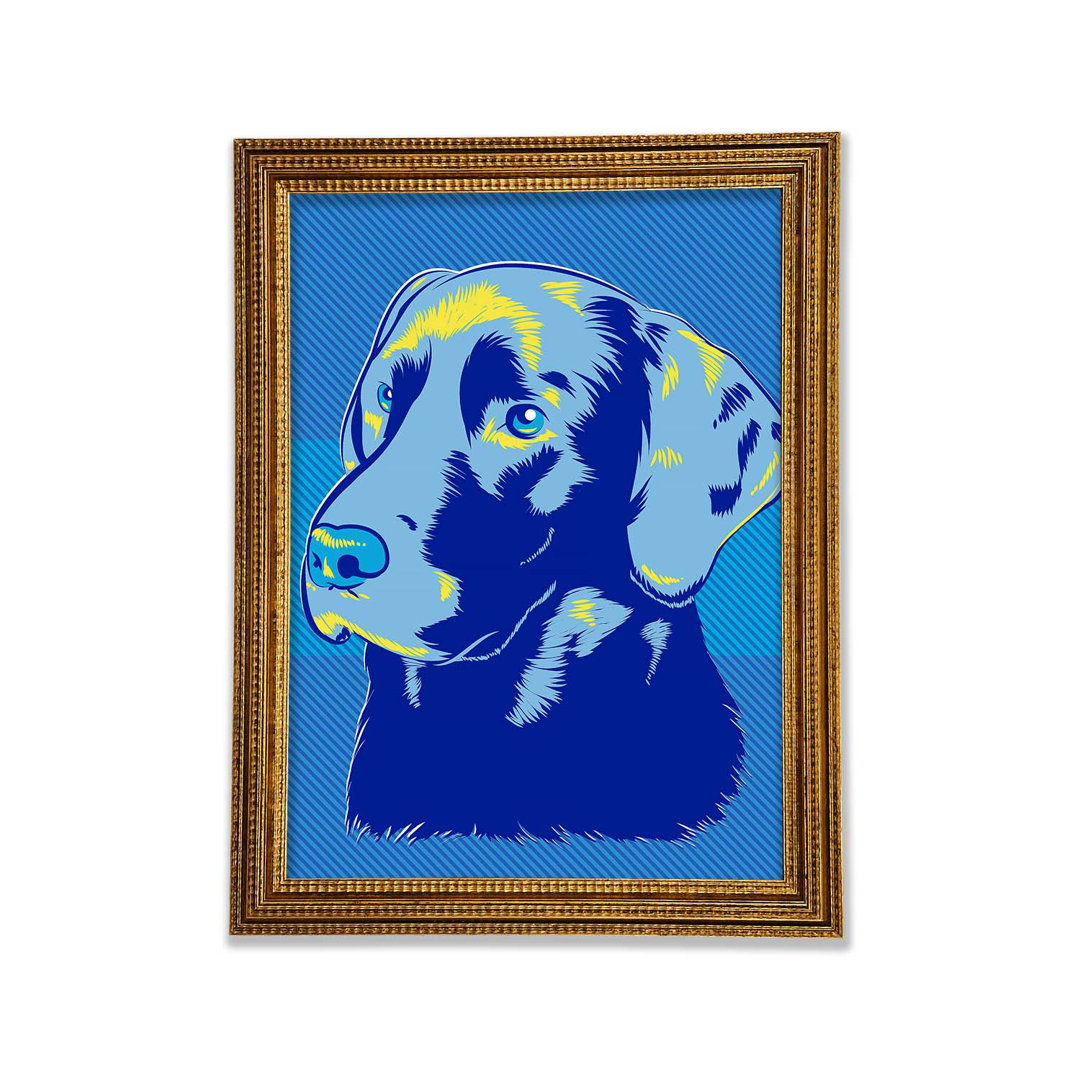 Gerahmtes Leinwandbild Pop Art Labrador Dog