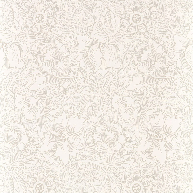 Pure Poppy Wallpaper, Ecru/Stone