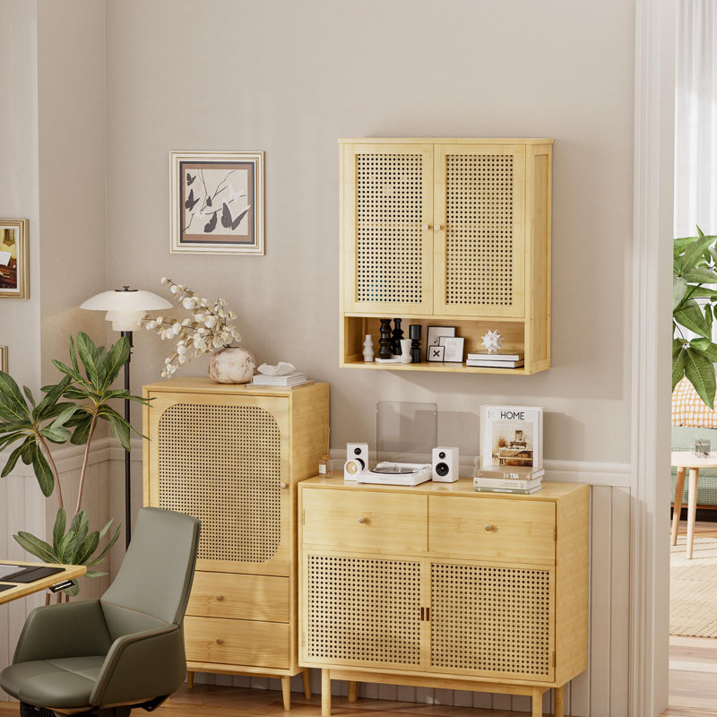 Bamboo Wall Mounted Required Bathroom Cabinet