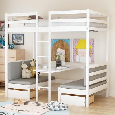 Jaheed Twin Solid Wood Bunk and Loft Configurations Bed with Built-in-Desk by Red Barrel Studio -  Red Barrel StudioÂ®, 917F3857A26C428F84120164DC51D620