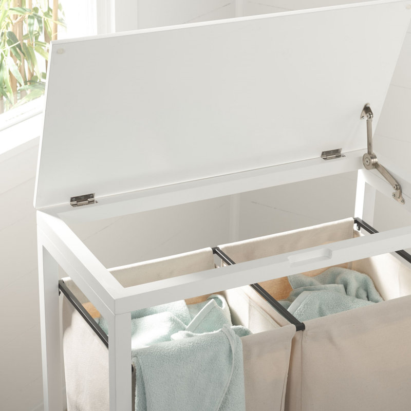 Wood Rolling Laundry Hamper