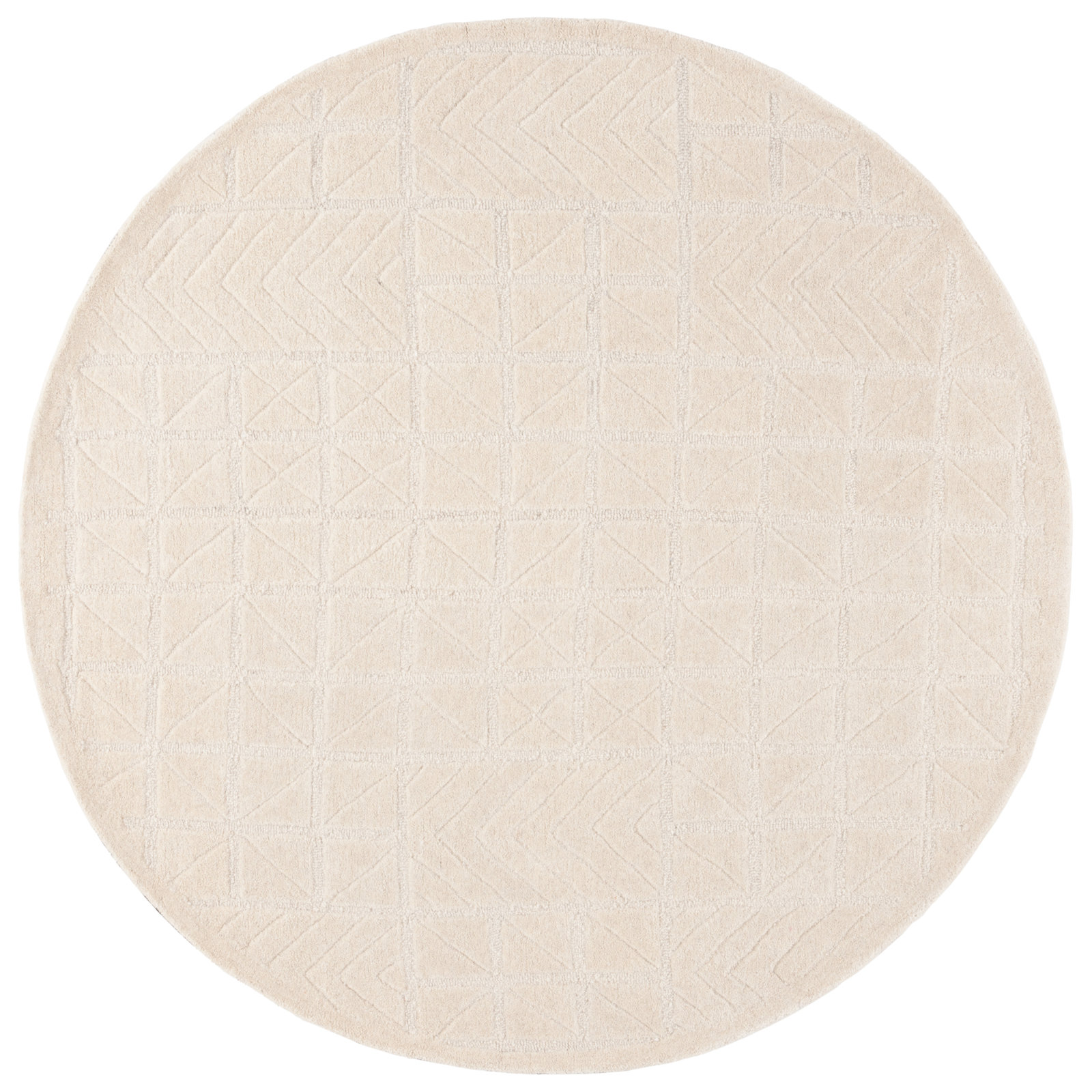Noni Hand-Tufted Wool Geometric Rug, Round 6'