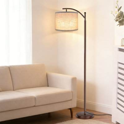 Oil Rubbed Bronze Floor Lamp With Remote, 4-Color LED, Foot Switch, Modern