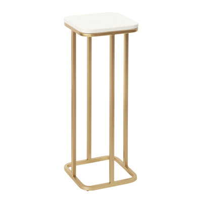 Marble and Metal Square Drink Table