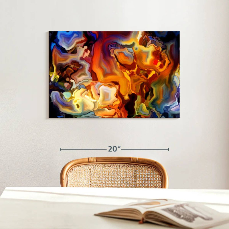 Abstract Stained Glass Canvas Print, 24" H x 16" W x 1.25" D