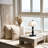 Retro Traditional Roman Columns Table Lamp With Frosted Glass Shade (Bulb Include)