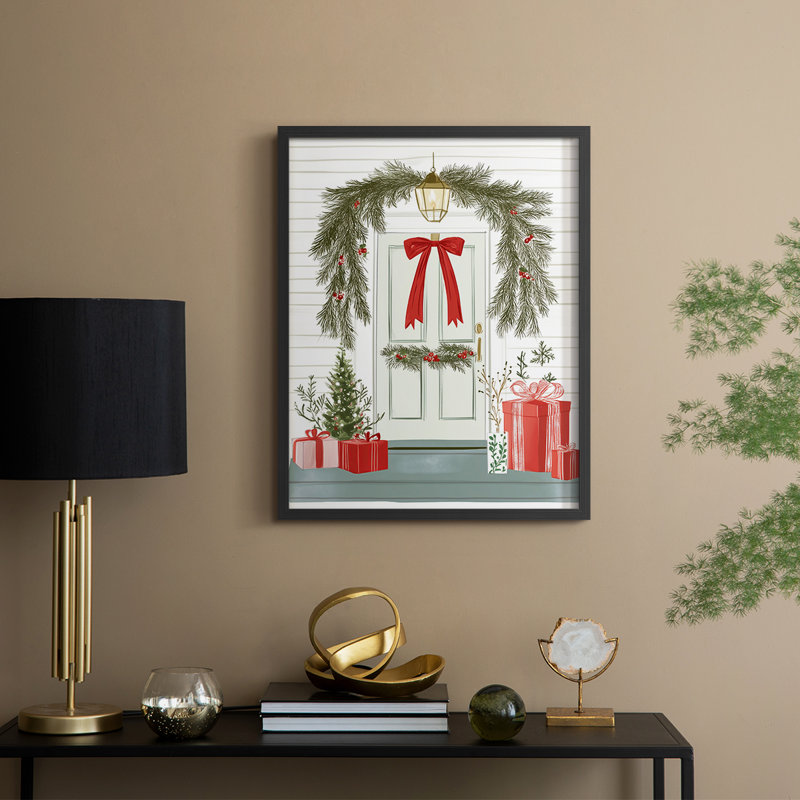 «Christmas Holiday Art CCLX III», reproduction encadrée - bois massif, H 30 po x l 24 po, Noir, noir, noir, noir
