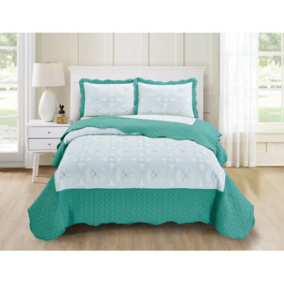 Ensemble de courtepointe réversible en microfibre Margene