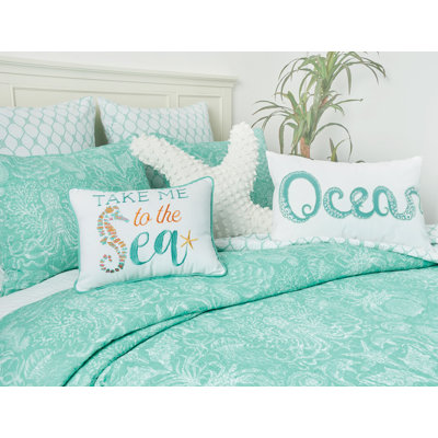 Octi Ocean Beaded Throw Pillow