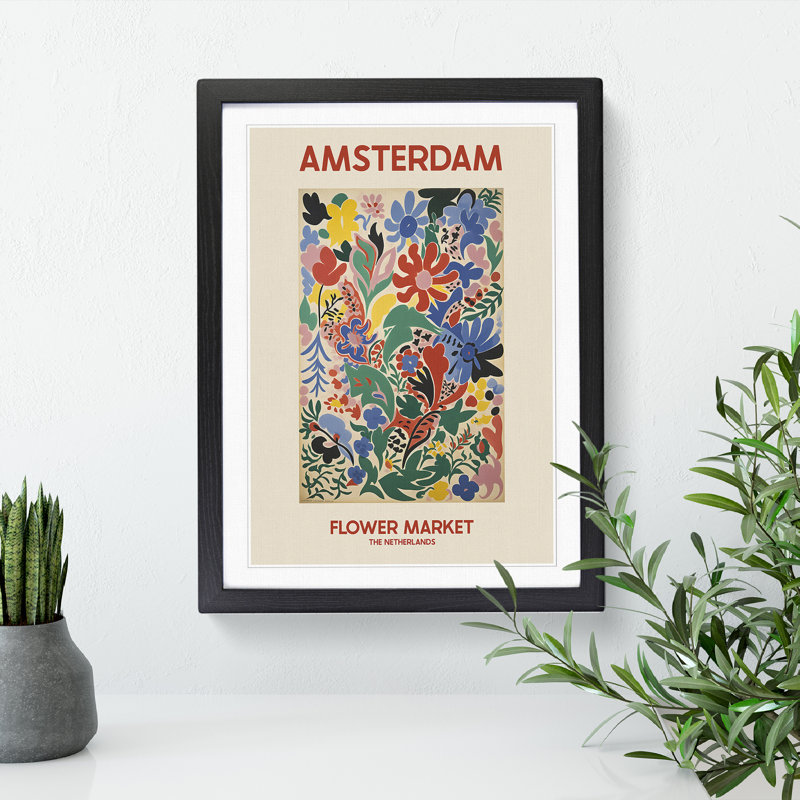 Amsterdam Flower Market Exhibition 10 - Single Picture Frame Print on Wood, 34cm H x 25cm W x 2cm D