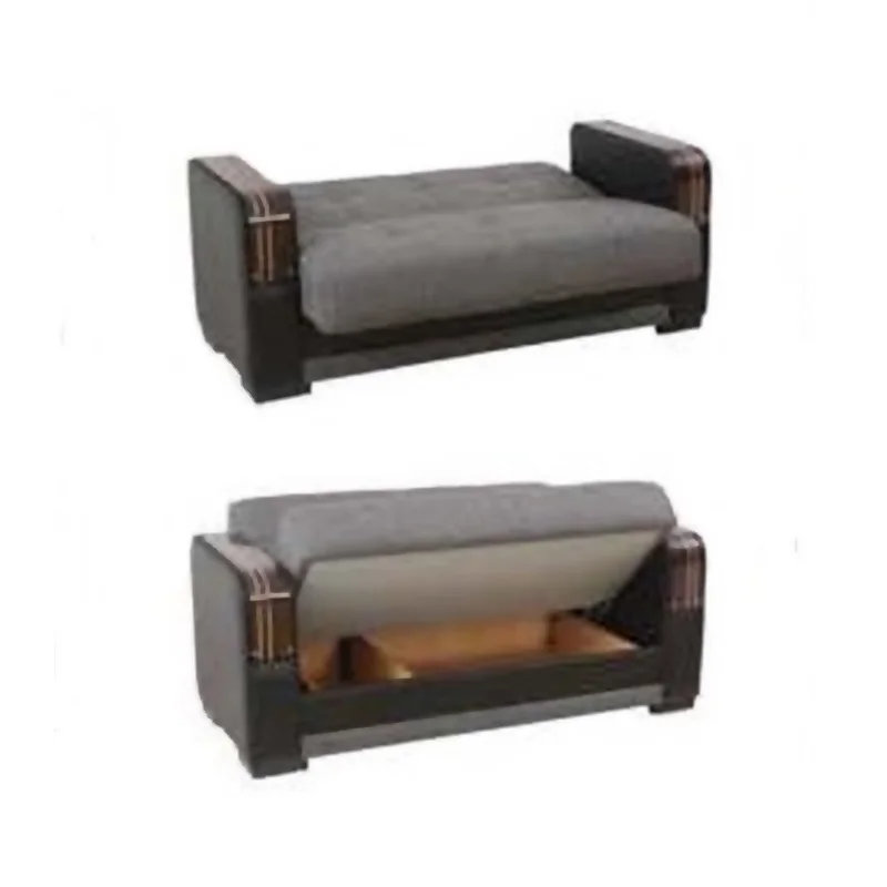 Causeuse-lit convertible en cuir Dykman